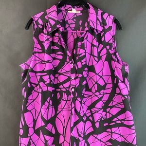 Fuschia and Black Dana Buchanan sleeveless top